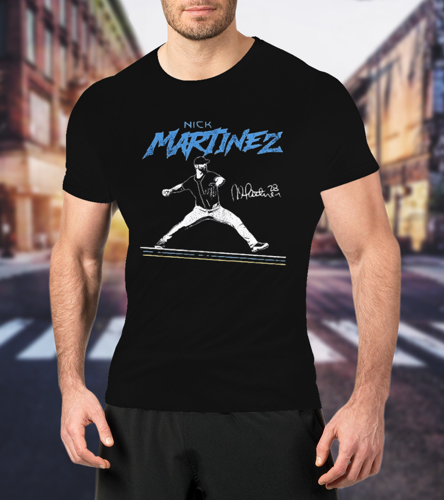 Nick Martinez Tampa Bay Rays MLB 2026 All Star Signature Pitching Motion T-Shirt