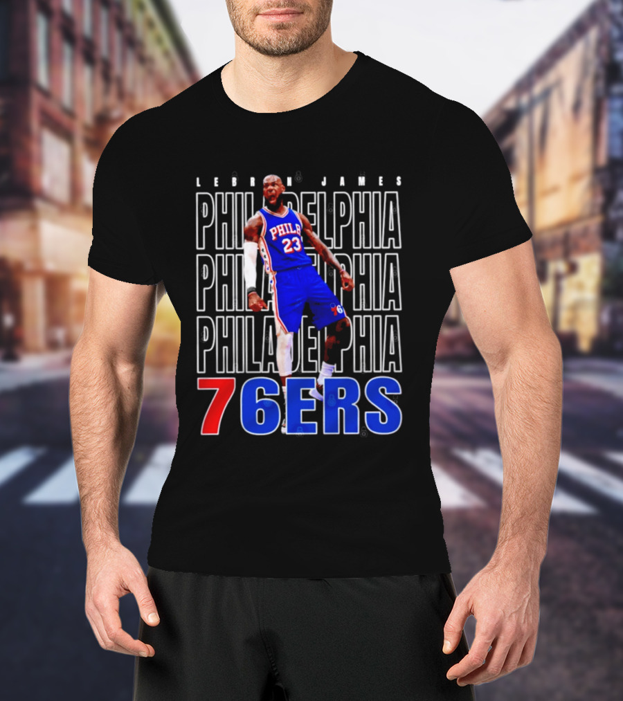 LeBron James Philadelphia 76ers Scream Vintage Style Jersey T-Shirt