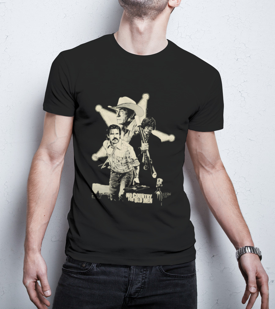 No Country For Old Men Llewelyn Moss Anton Chigurh Sheriff Bell Iconic Trio T-Shirt