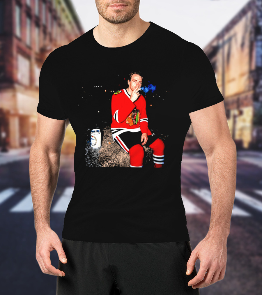 Patrick Kane Chicago Blackhawks Showtime Smoking Retro Aesthetic T-Shirt