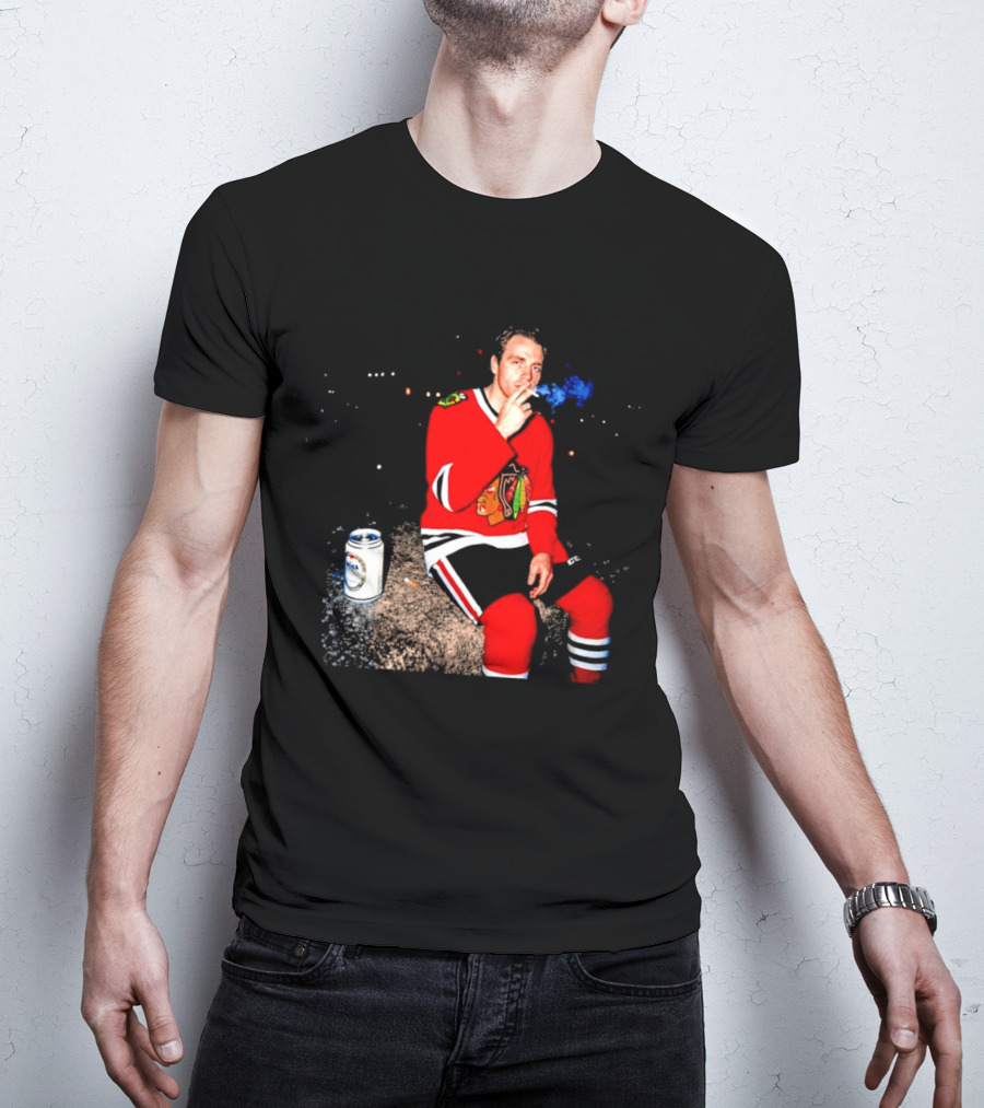Patrick Kane Chicago Blackhawks Showtime Smoking Retro Aesthetic T-Shirt
