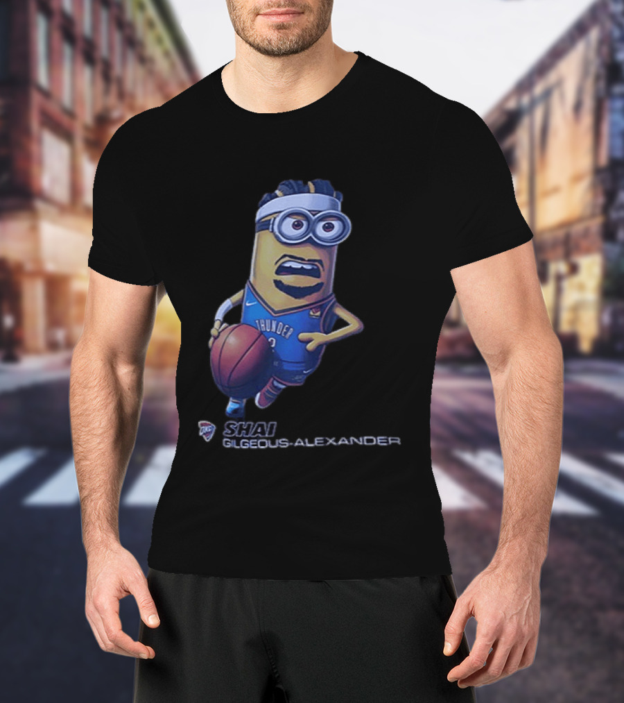 OKC Thunder NBA Shai Gilgeous Alexander Minion Basketball Player T-Shirt