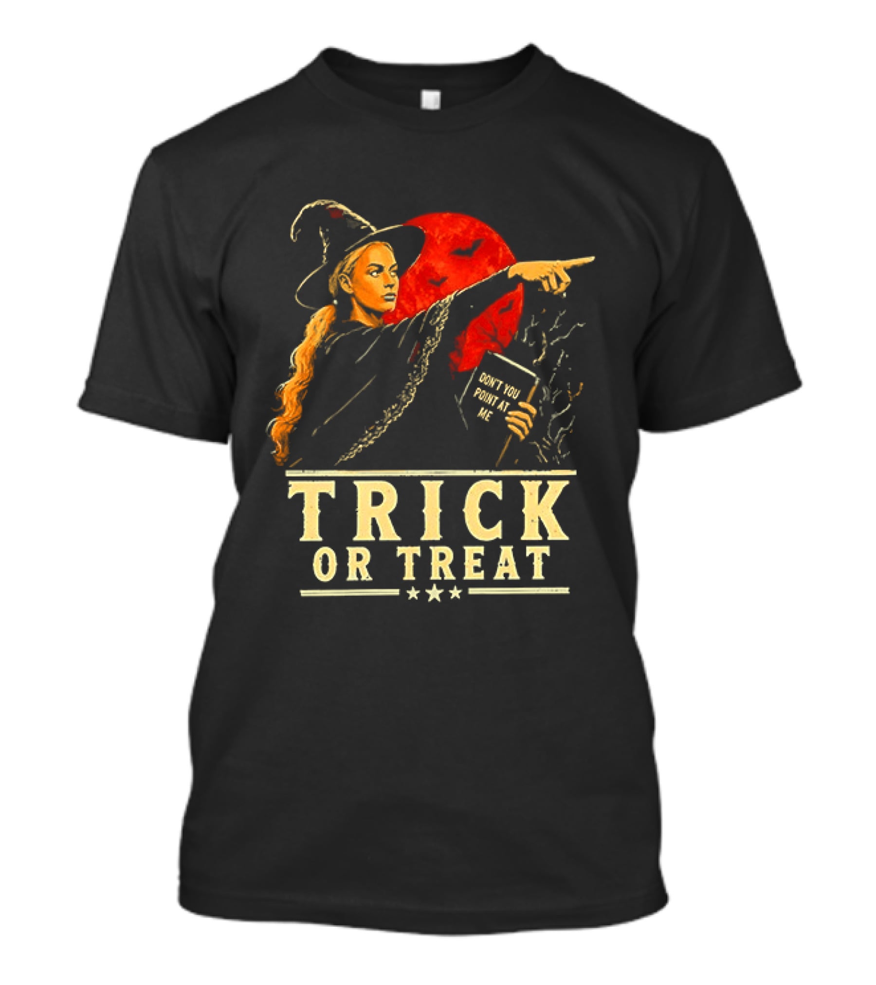 Witch Pointing Trick Or Treat Halloween 2026 T-Shirt
