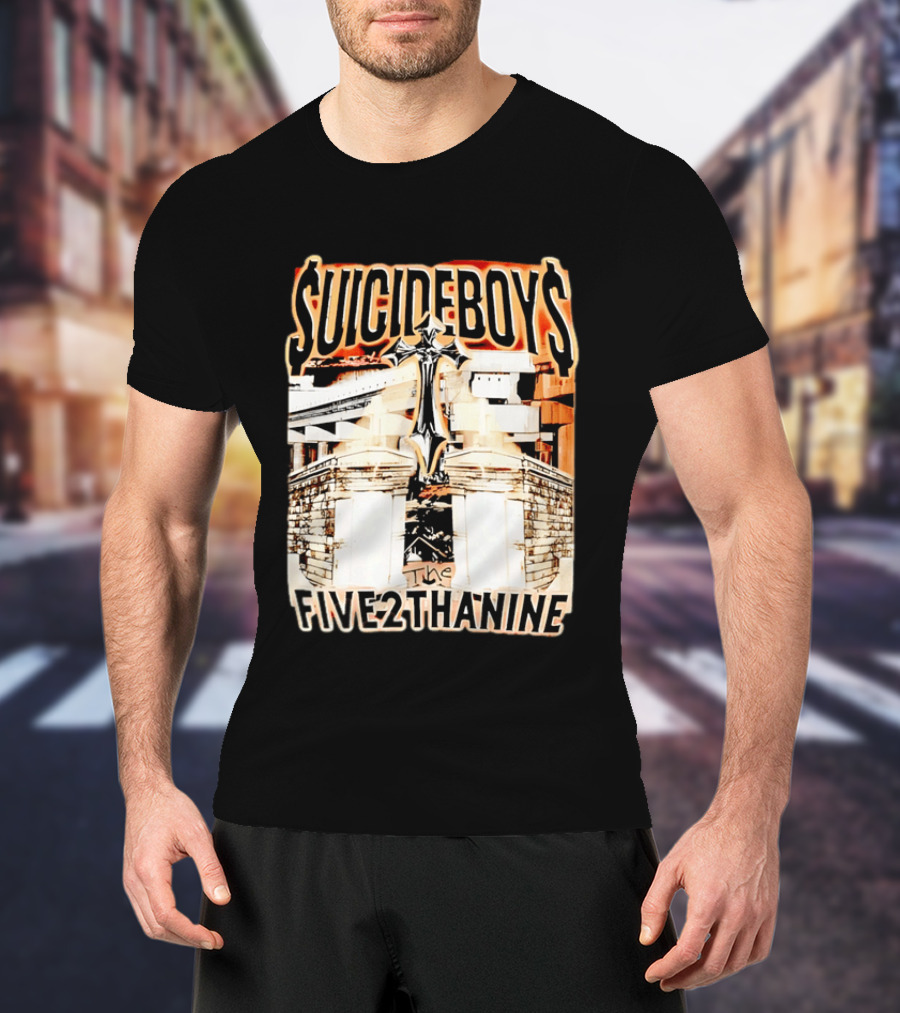 SUICIDEBOYS The Five2thanine Gothic Cross Block Letters T-Shirt
