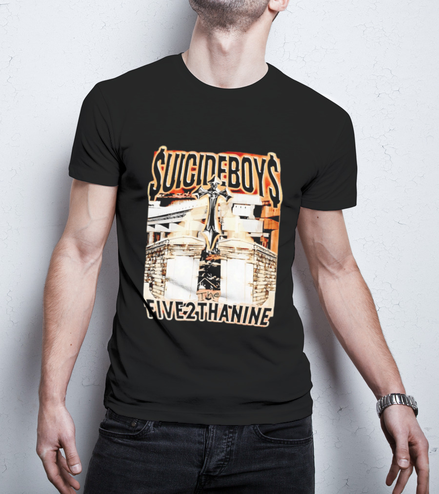 SUICIDEBOYS The Five2thanine Gothic Cross Block Letters T-Shirt