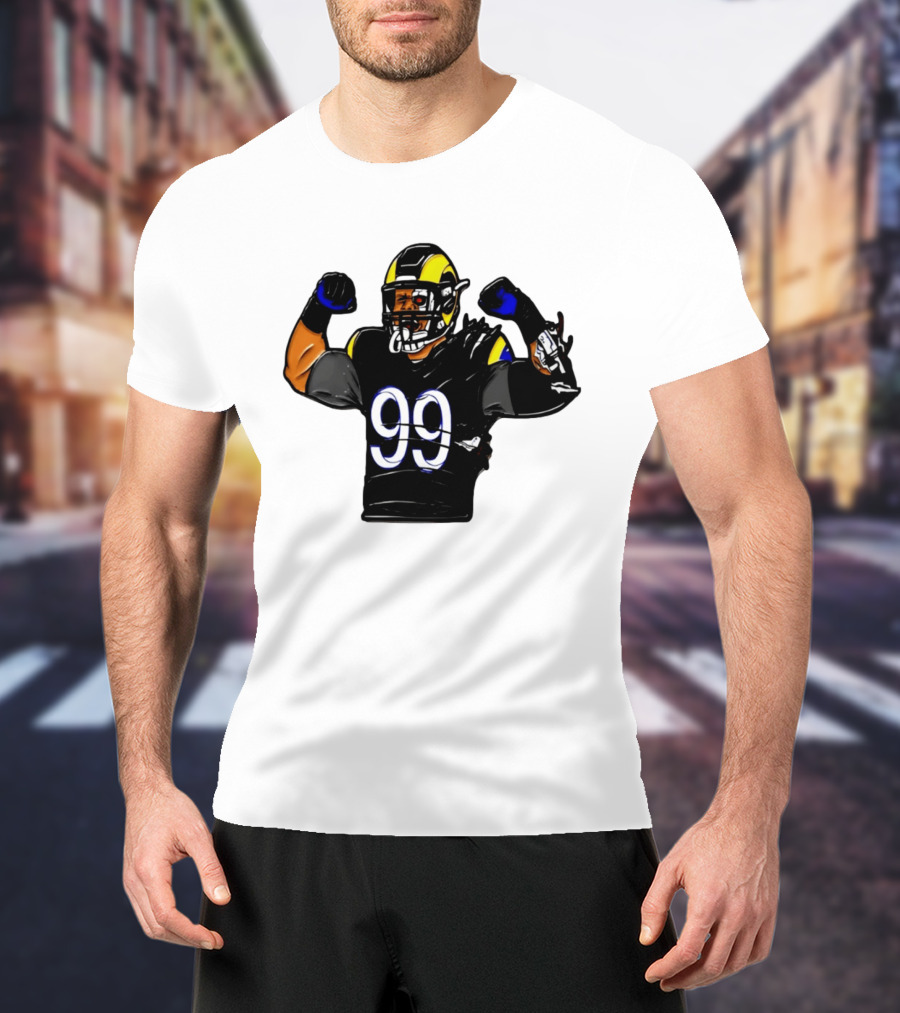 Los Angeles Rams Cyborg Player Cyber Beast 99 Football T-Shirt
