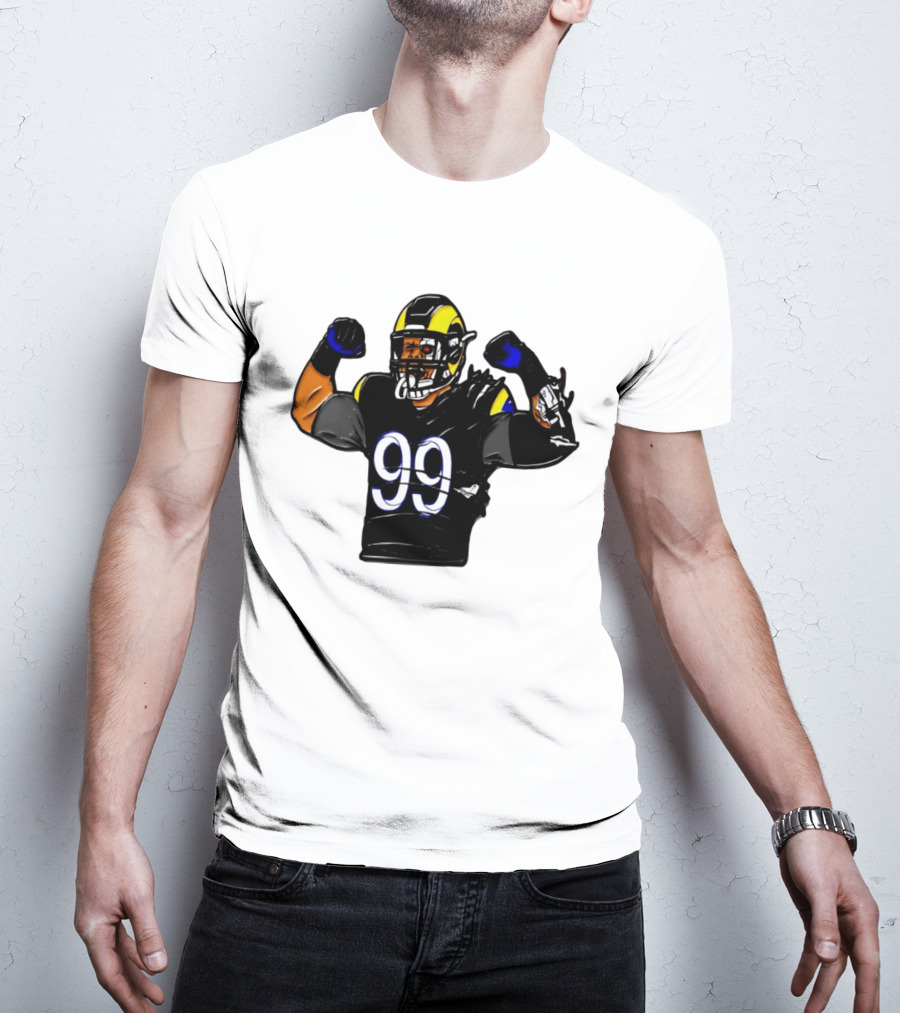 Los Angeles Rams Cyborg Player Cyber Beast 99 Football T-Shirt