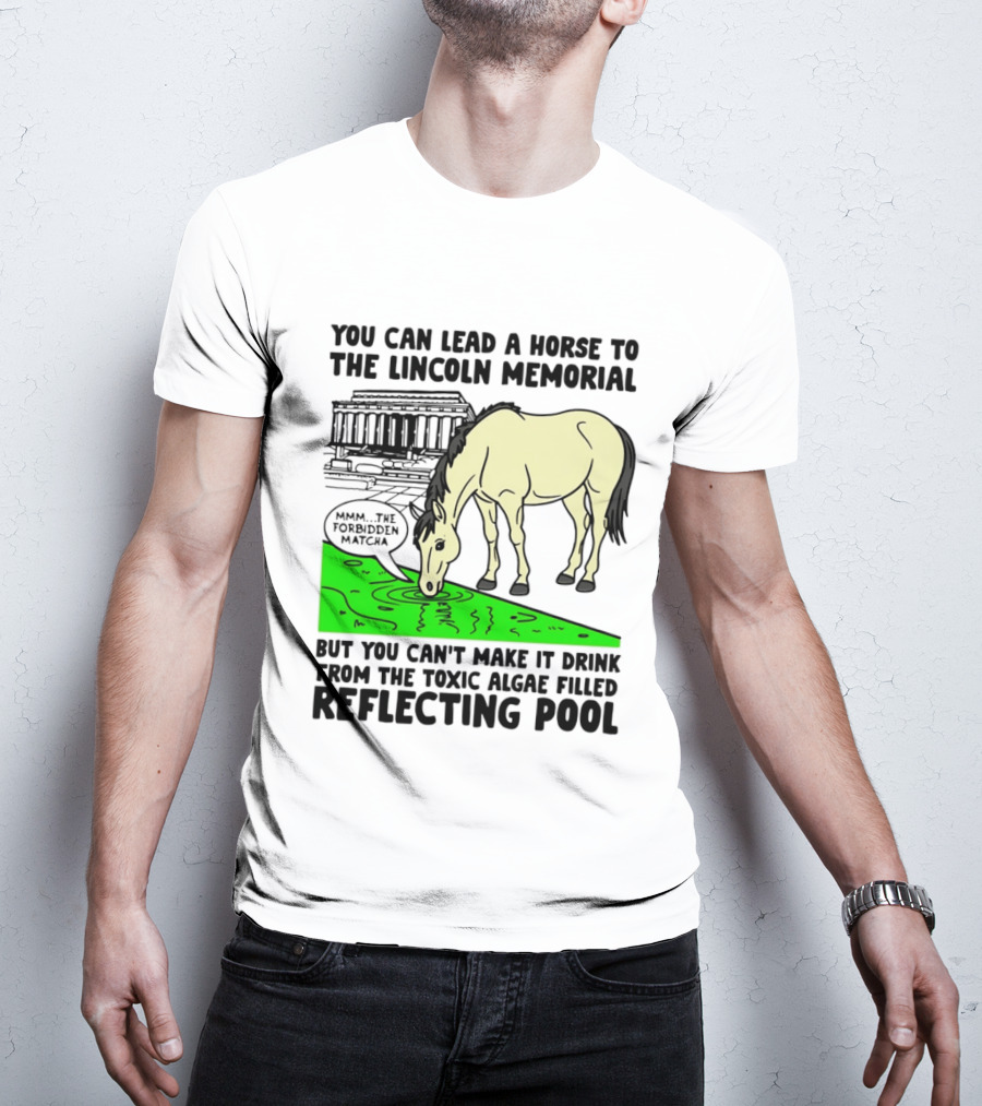 You Can Lead A Horse To The Lincoln Memorial Nnmm This Forbidden Matcha Toxic Algae Filled Reflecting Pool T-Shirt