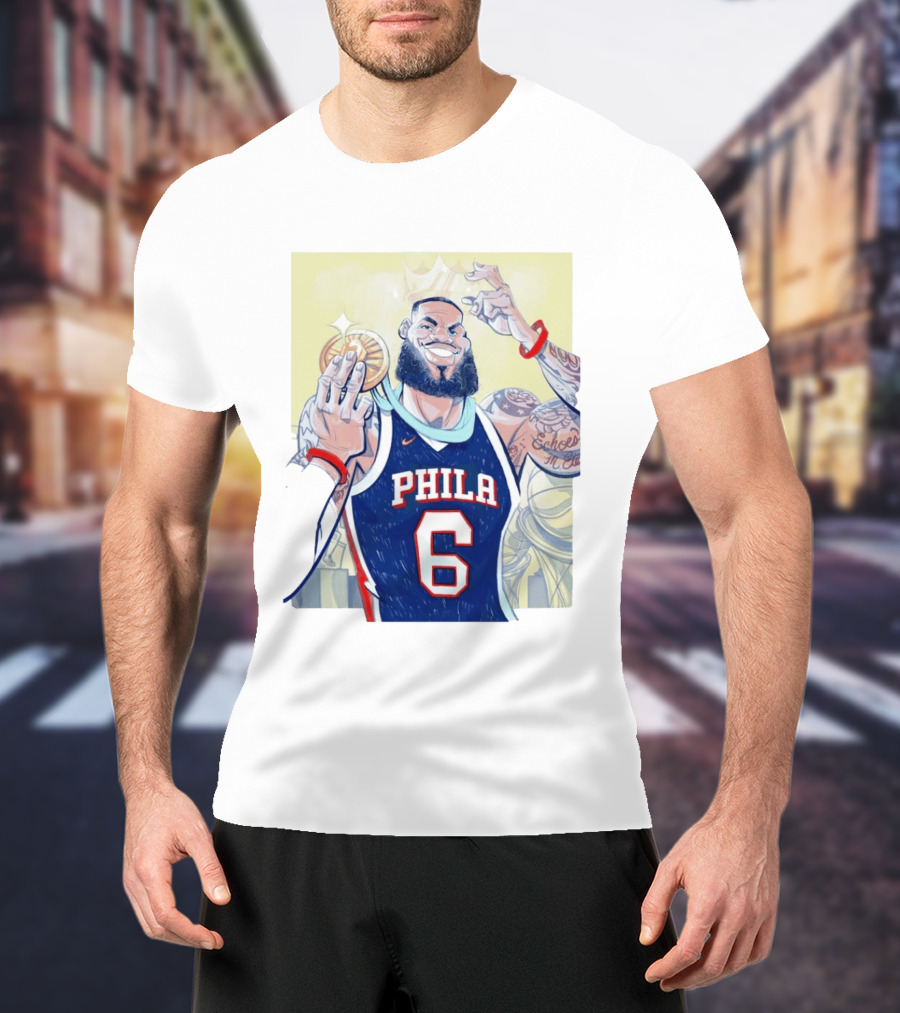 LeBron James Phila 6 Caricature NBA T-Shirt