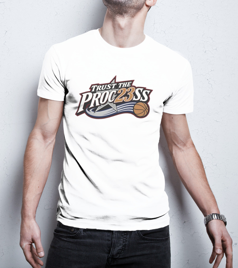 Trust The Proc23ss LeBron James Philadelphia 76ers NBA Basketball 2026 T-Shirt