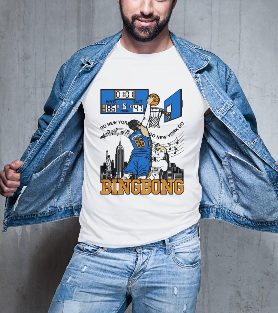 Mamdani 86 NYC DJT Go New York Basketball Bing Bong Epstein Files T-Shirt