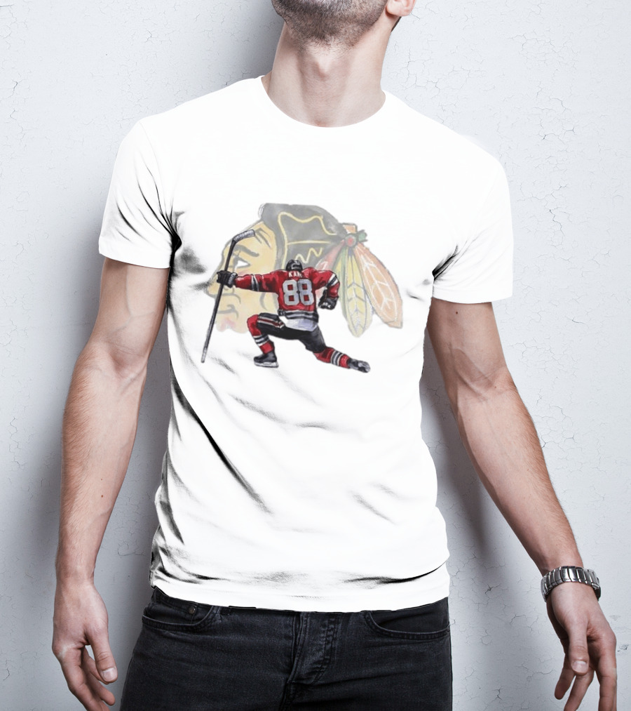 Patrick Kane Kneeling Number 88 Chicago Blackhawks T-Shirt