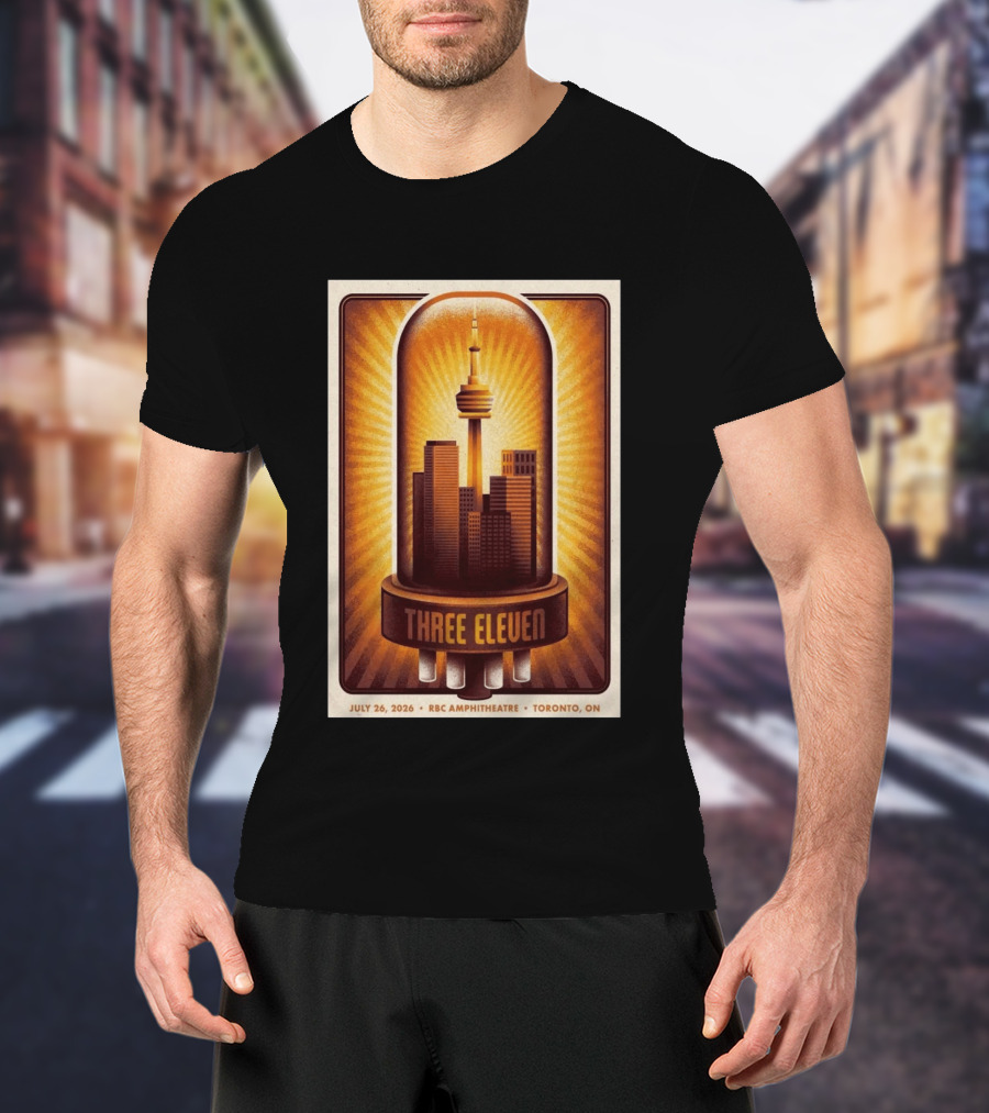 Three Eleven Concert July 26 2026 RBC Amphitheatre Toronto Ontario CN Tower Skyline T-Shirt