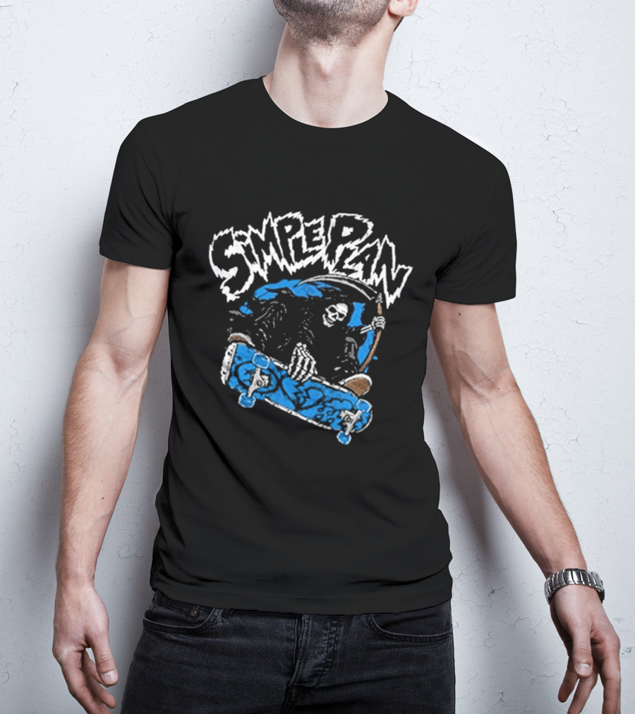Simple Plan Skeleton Skater With Scythe 2026 T-Shirt