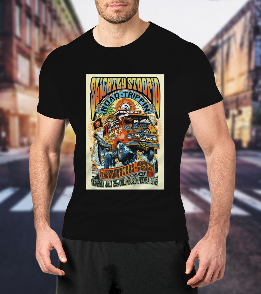 Slightly Stoopid Summer Tour Road Trippin' Columbus OH July 25 2026 Kemba Live The Elovators Bumpin Uglies T-Shirt