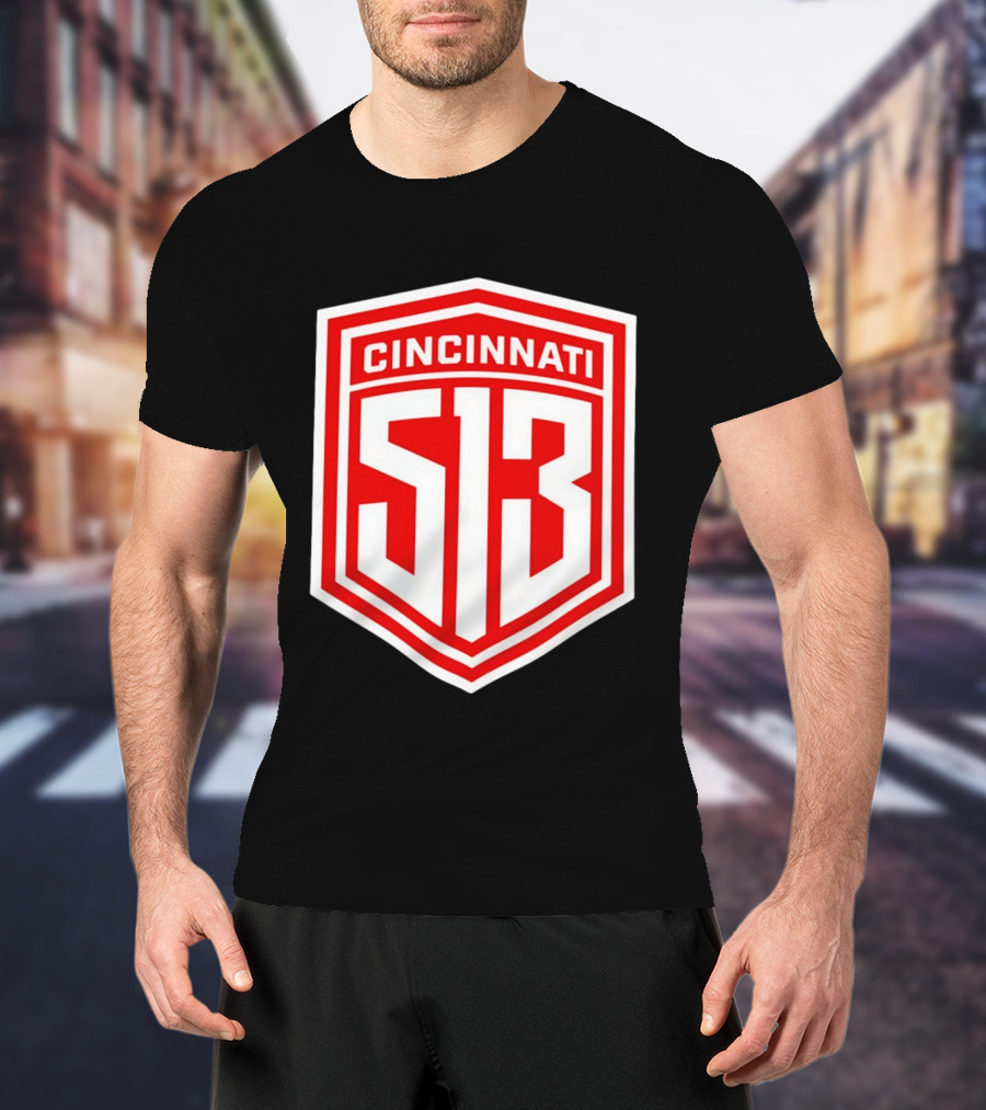 Cincinnati 513 Shield Emblem Area Code T-Shirt