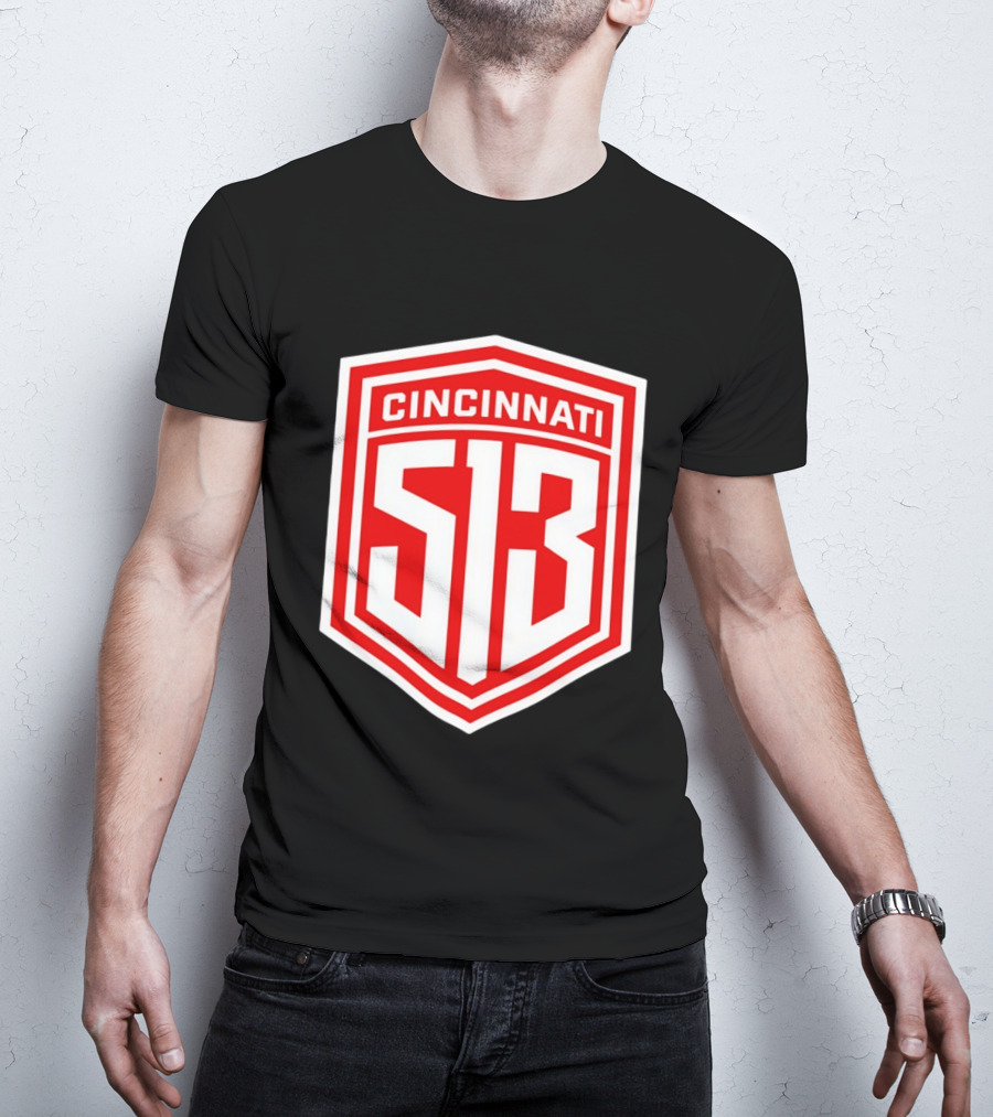 Cincinnati 513 Shield Emblem Area Code T-Shirt