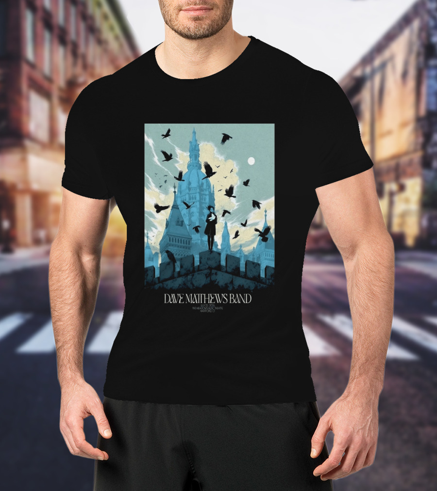Dave Matthews Band July 25 2026 The Meadows Music Theatre Hartford CT Birds And Gothic Architecture T-Shirt