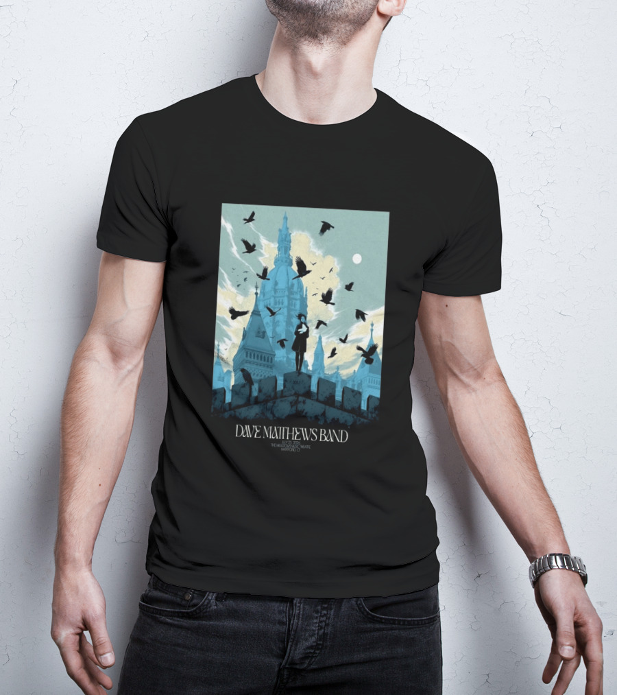 Dave Matthews Band July 25 2026 The Meadows Music Theatre Hartford CT Birds And Gothic Architecture T-Shirt