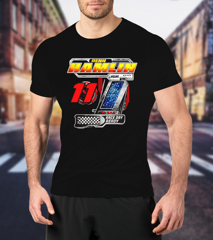 Denny Hamlin Joe Gibbs Racing 11 Race Day Ready Checkerboard Speedometer T-Shirt