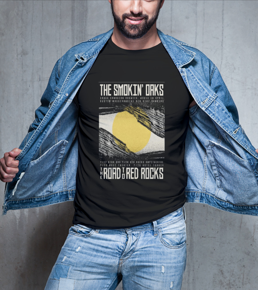 The Smokin' Oaks Road To Red Rocks 2026 Hotel Turkey Featuring Cross Canadian Ragweed Waves In April Dustin Massey And The Red Dirt Rangers T-Shirt