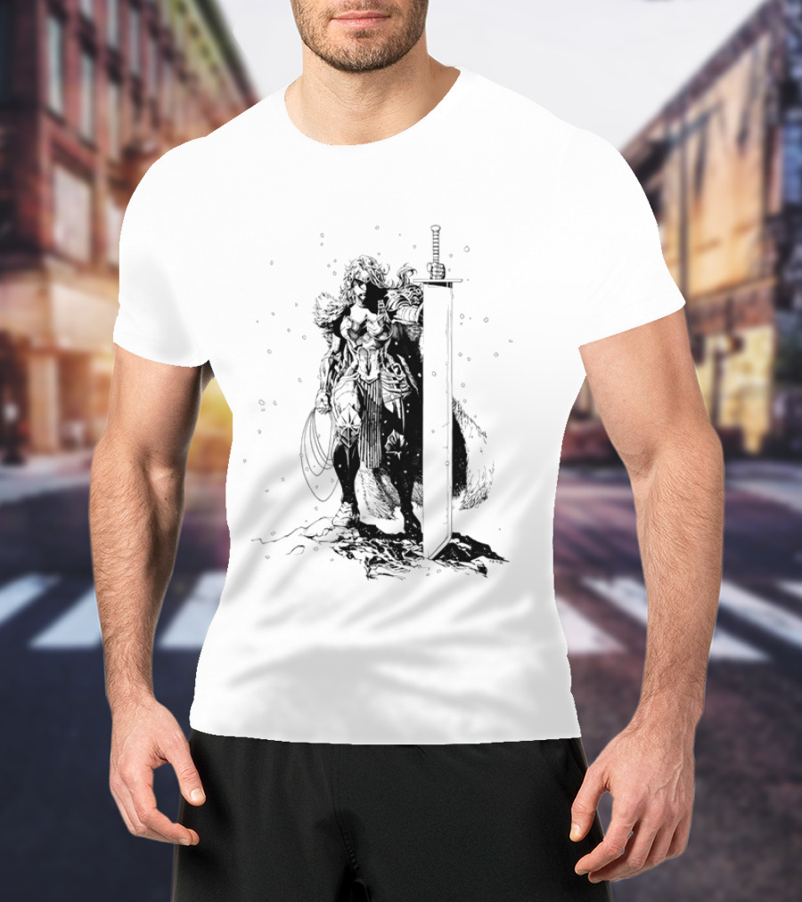 Absolute Wonder Woman Warrior Icon With Sword And Shield T-Shirt