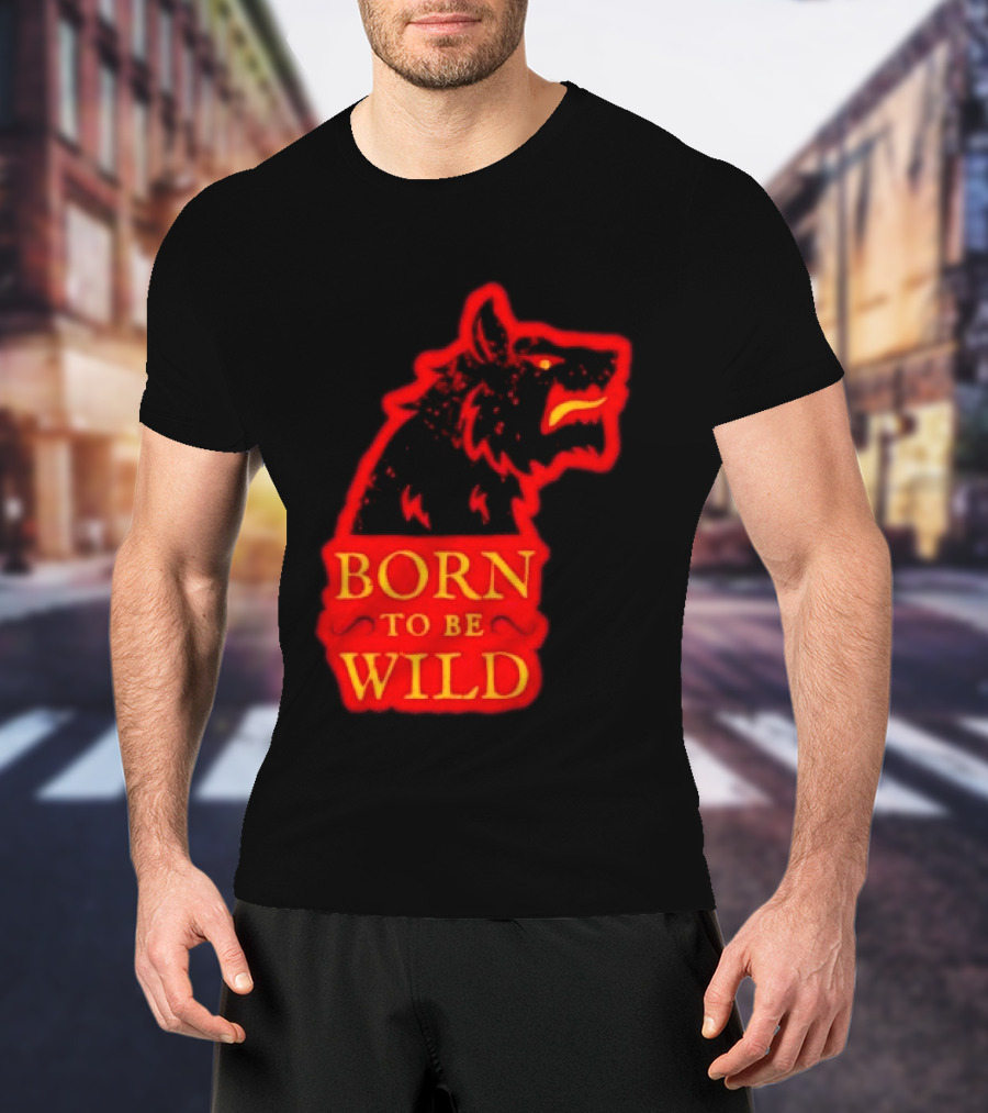 Born To Be Wild Wolf Silhouette Red T-Shirt