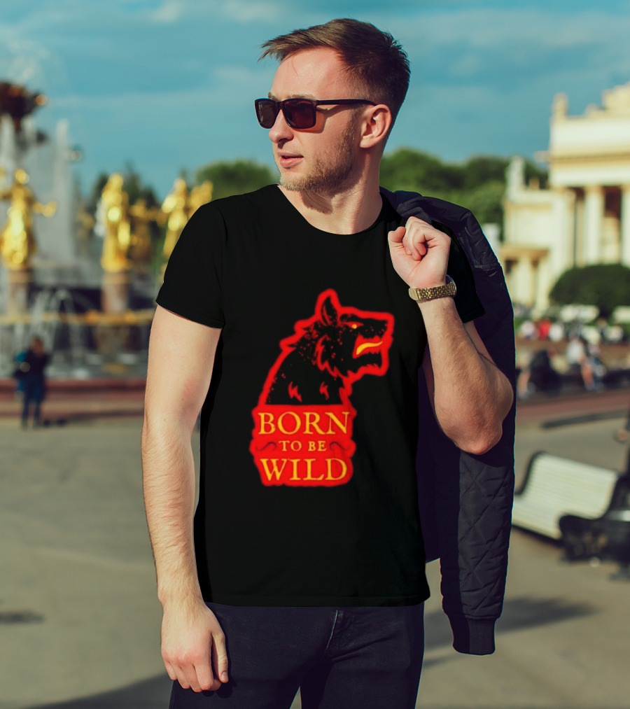 Born To Be Wild Wolf Silhouette Red T-Shirt