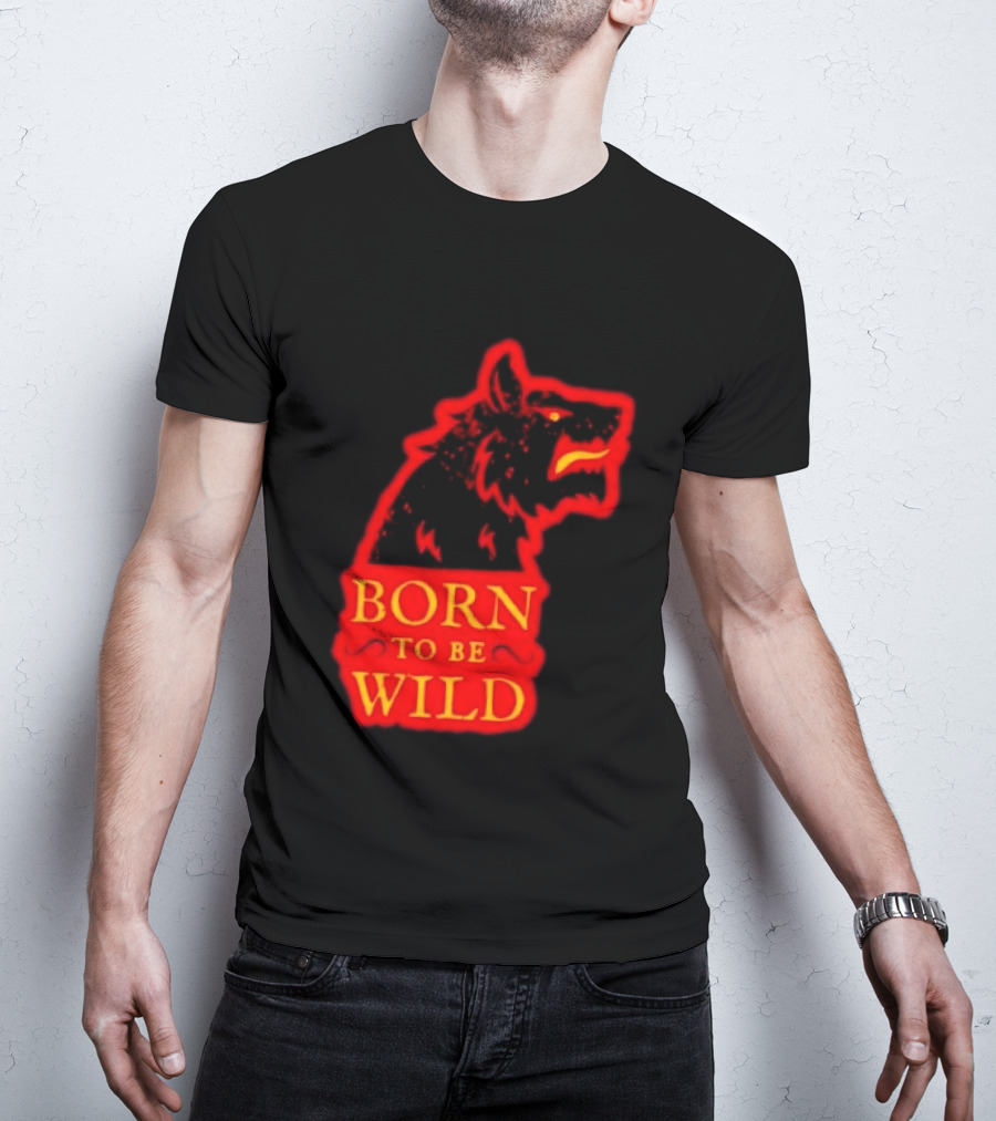 Born To Be Wild Wolf Silhouette Red T-Shirt
