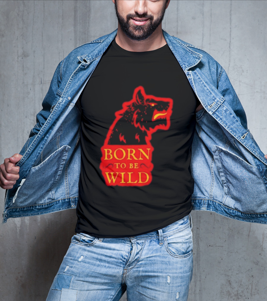 Born To Be Wild Wolf Silhouette Red T-Shirt