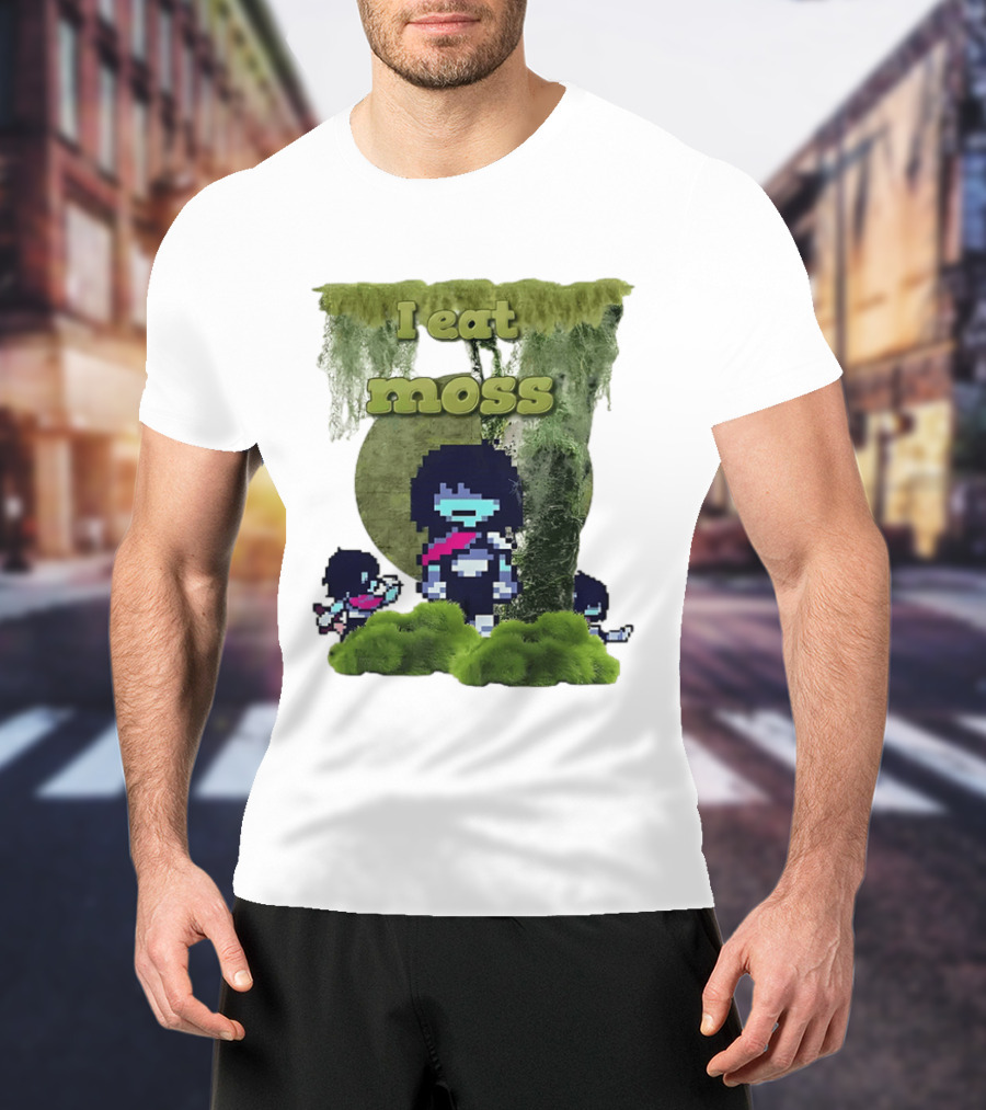 Deltarune I Eat Moss Pixel Art With Character And Mossy T-Shirt