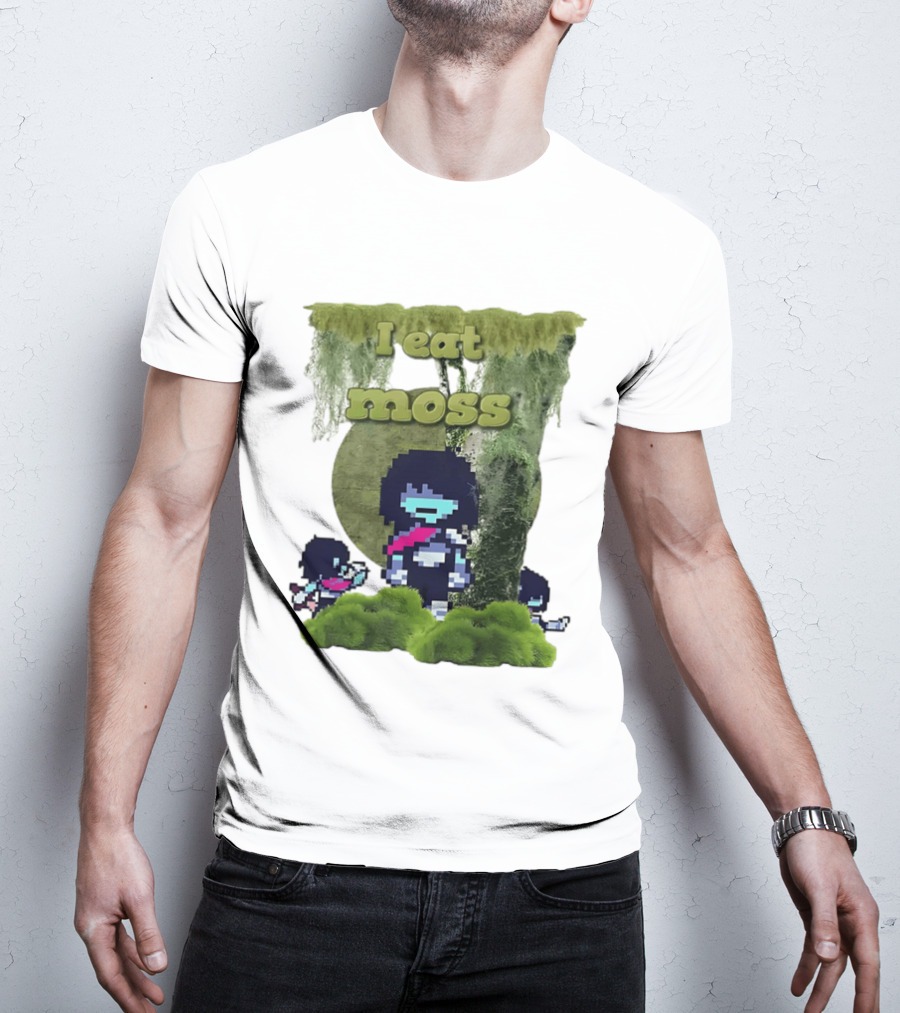 Deltarune I Eat Moss Pixel Art With Character And Mossy T-Shirt