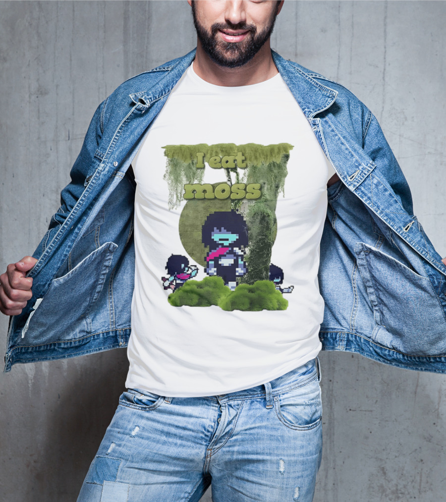 Deltarune I Eat Moss Pixel Art With Character And Mossy T-Shirt