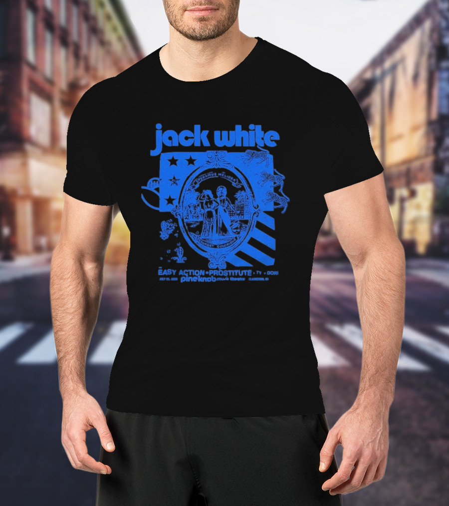 Jack White Easy Action Records Detroit Michigan 2026 Pine Knob Music Theatre Event July 25 T-Shirt