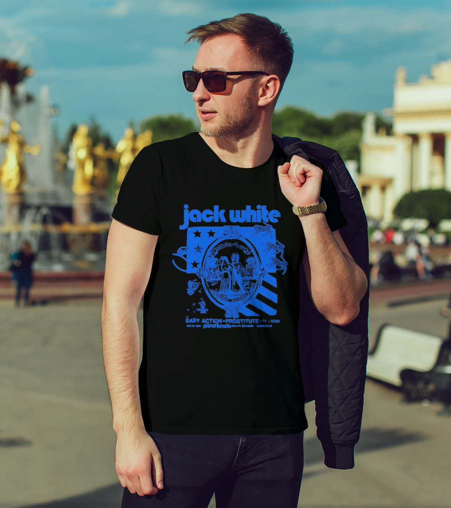 Jack White Easy Action Records Detroit Michigan 2026 Pine Knob Music Theatre Event July 25 T-Shirt