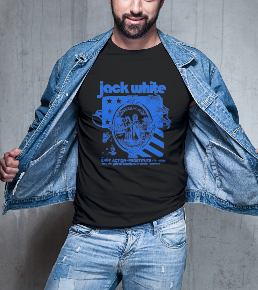 Jack White Easy Action Records Detroit Michigan 2026 Pine Knob Music Theatre Event July 25 T-Shirt