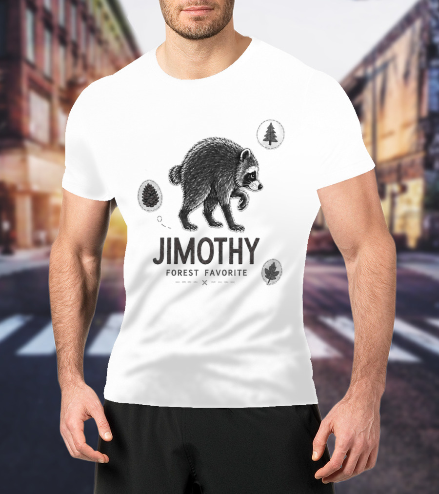 Jimothy Forest Favorite Bear Silhouette And Trees T-Shirt