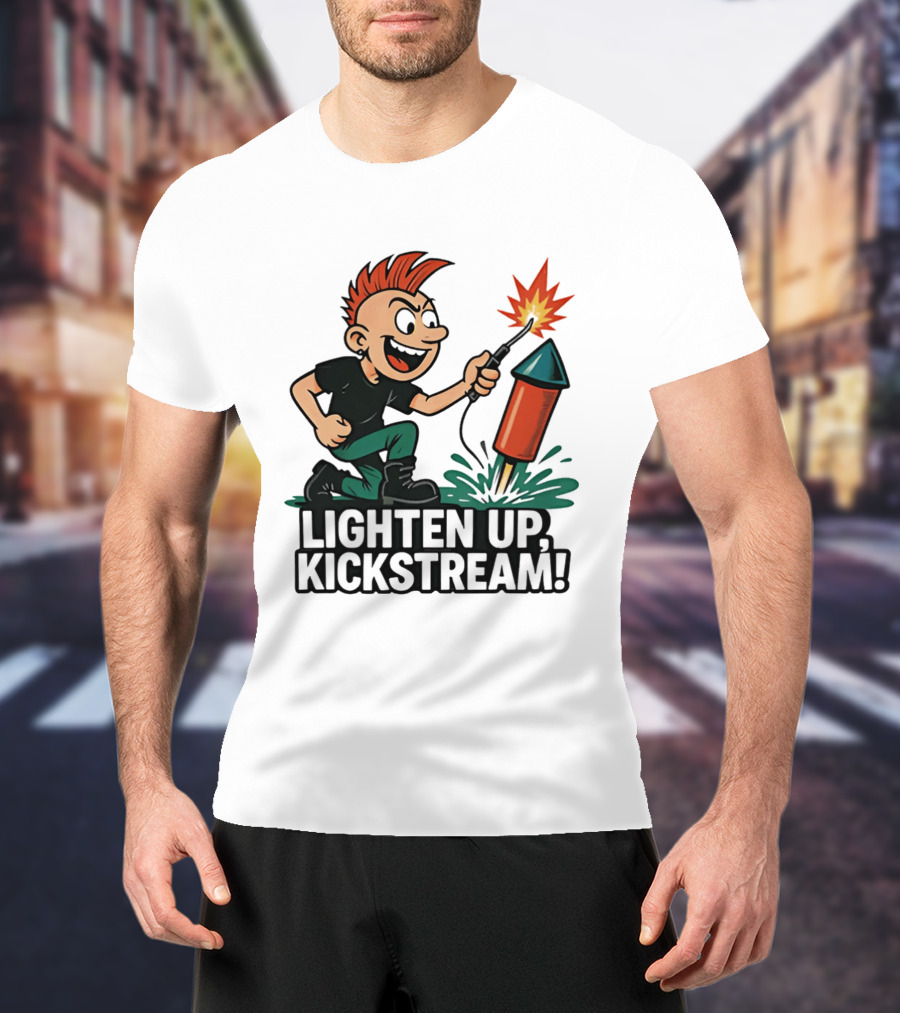 Lighten Up Kickstream Fireworks Rocket Blast T-Shirt