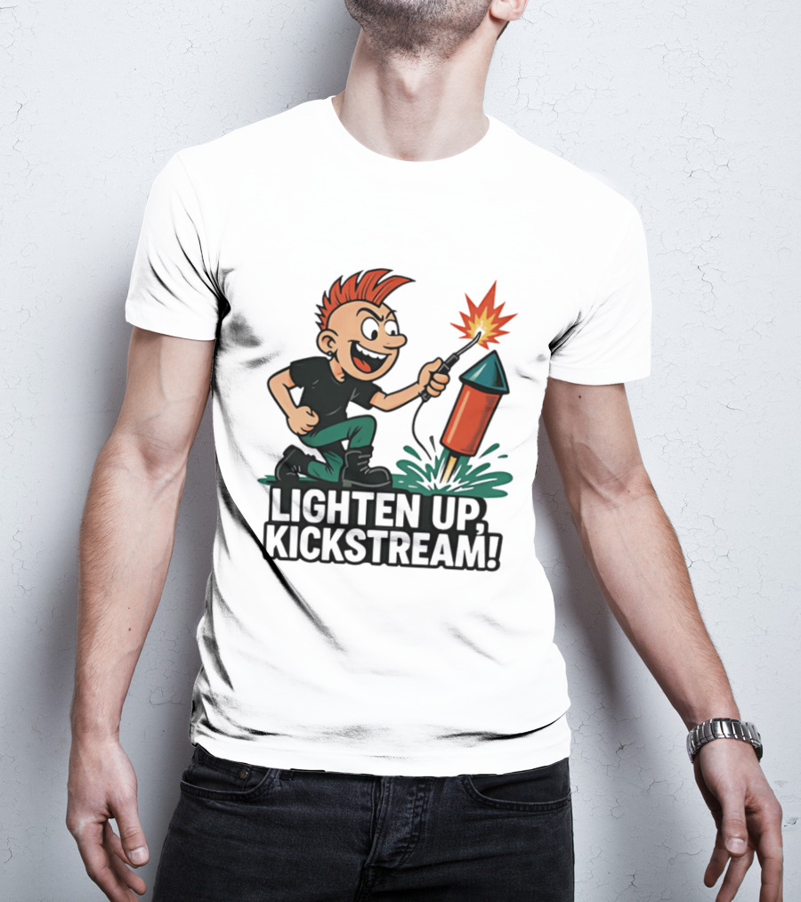 Lighten Up Kickstream Fireworks Rocket Blast T-Shirt