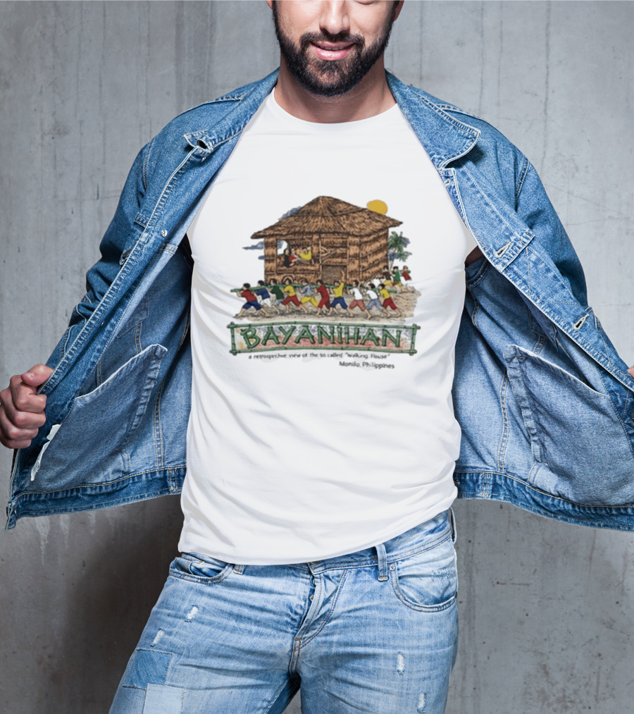 Bayanihan Retrospective View Carrying The Walking House Manila Philippines T-Shirt