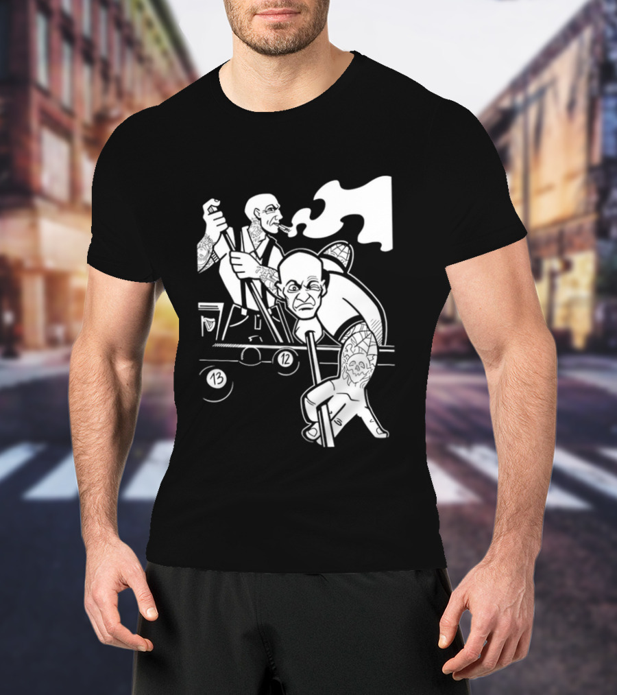 13 12 Tattooed Billiard Players Smoking Pool Game T-Shirt