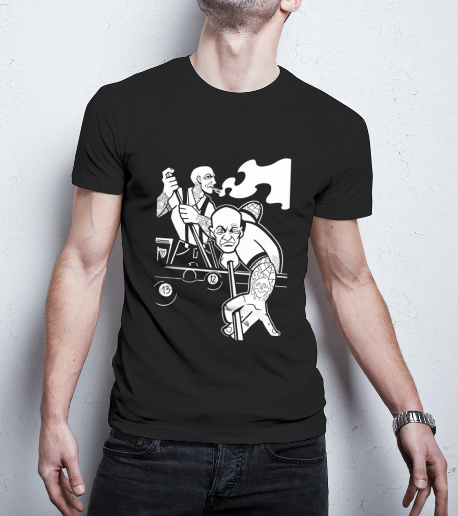 13 12 Tattooed Billiard Players Smoking Pool Game T-Shirt