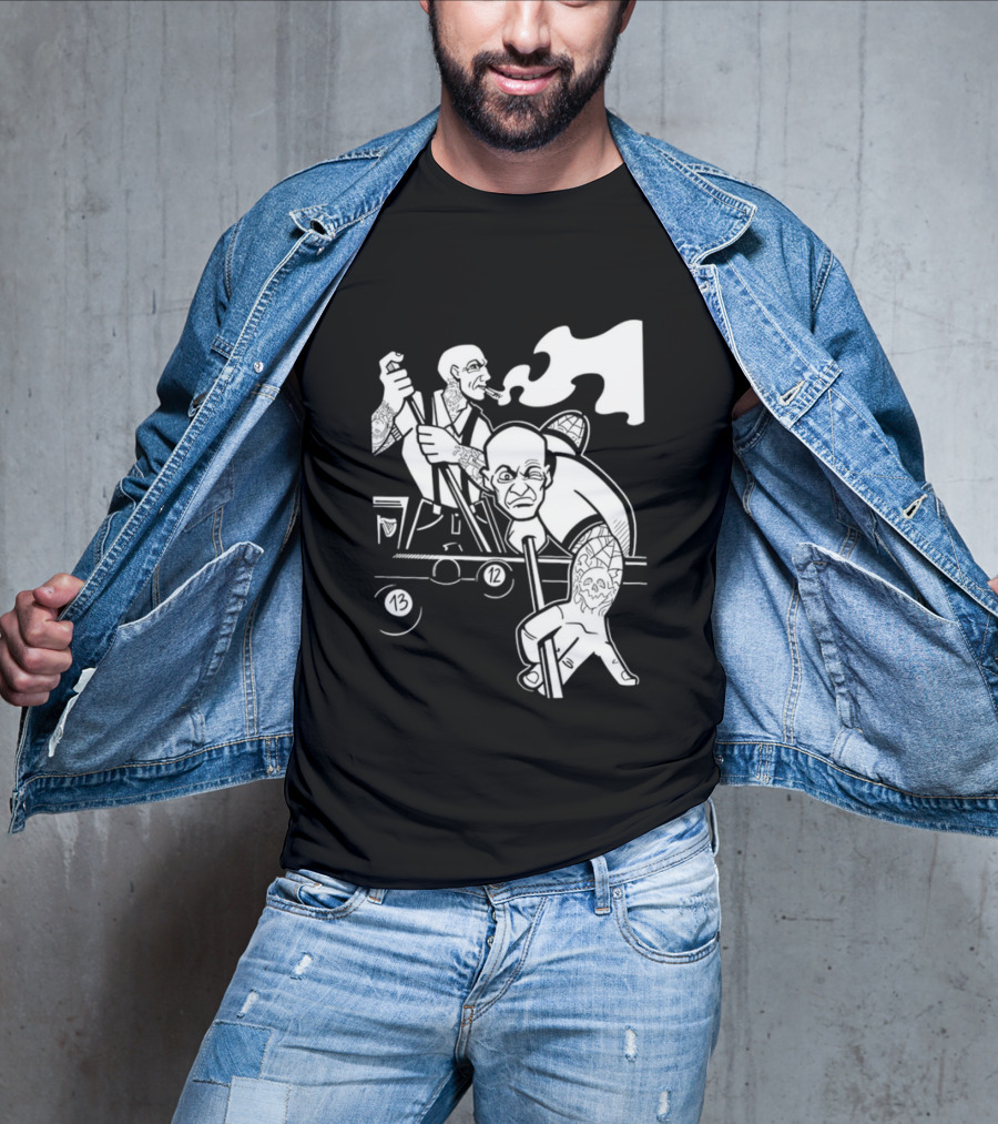 13 12 Tattooed Billiard Players Smoking Pool Game T-Shirt