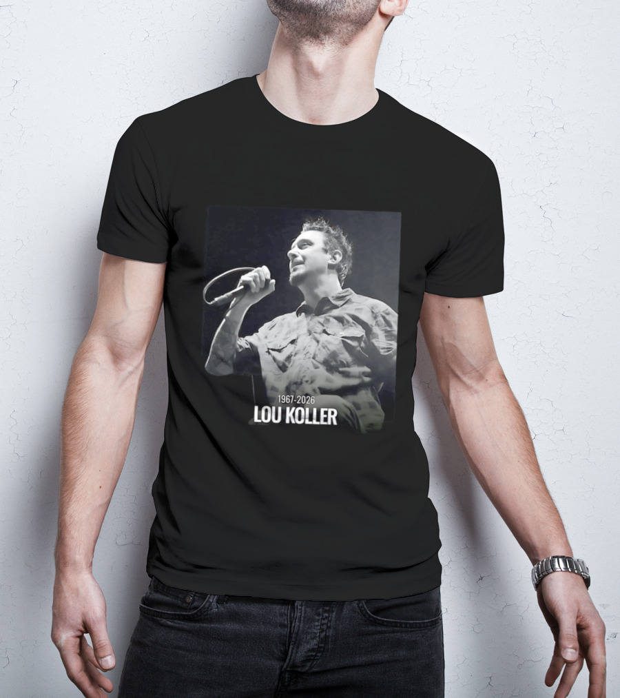 1967 2026 Lou Koller Microphone Plaid Black And White T-Shirt