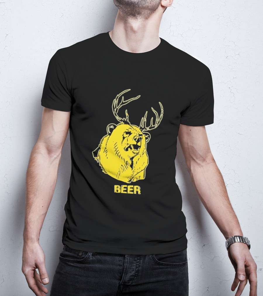 Beer Antlered Bear T-Shirt