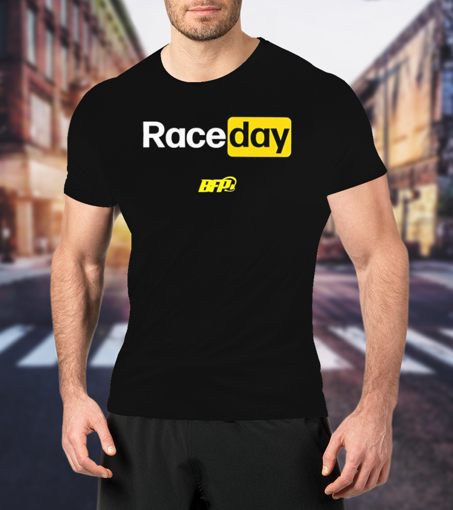 BFP Raceday Bold White Yellow Racing T-Shirt