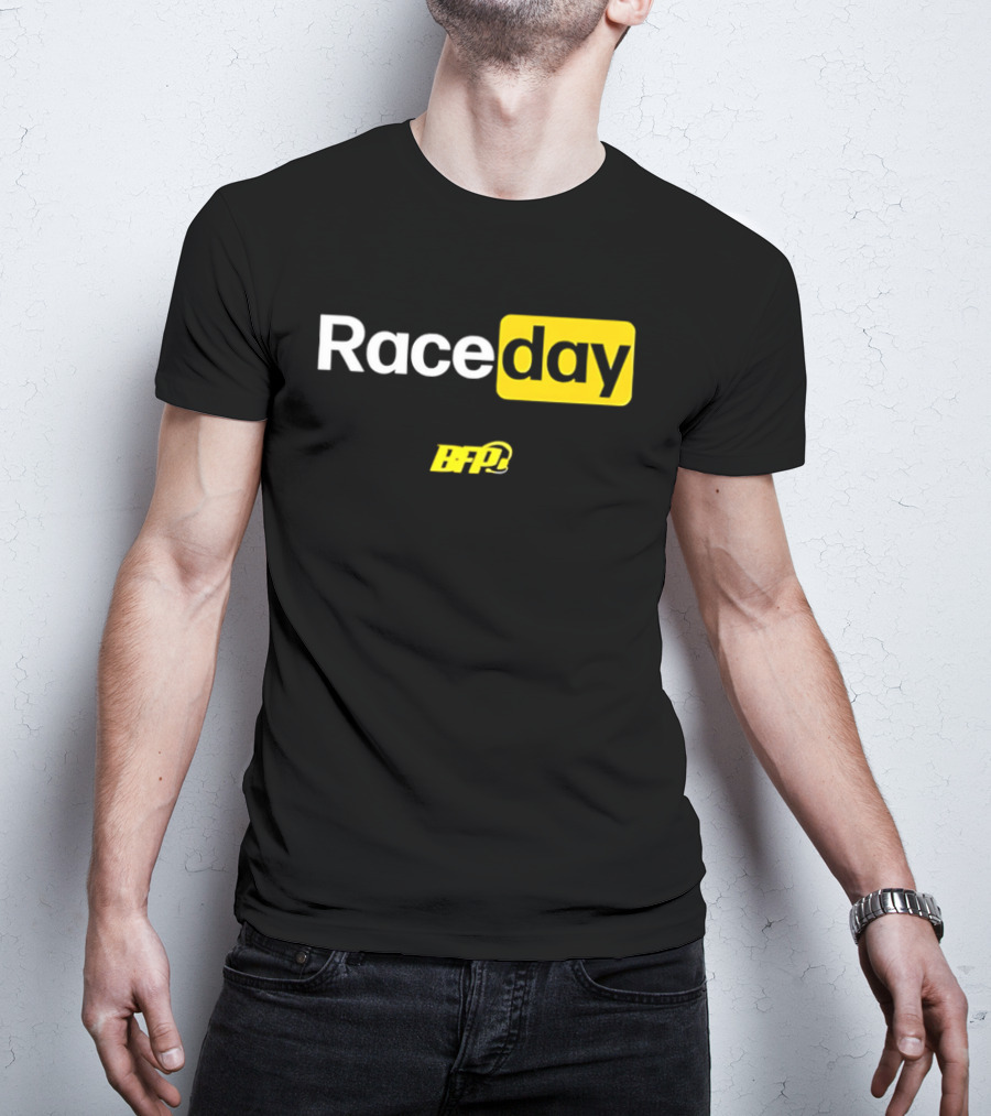 BFP Raceday Bold White Yellow Racing T-Shirt