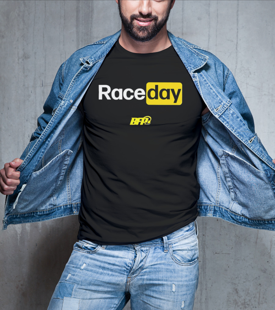 BFP Raceday Bold White Yellow Racing T-Shirt