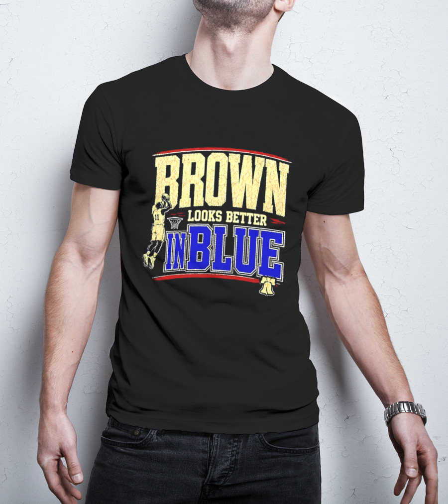 Brown Looks Better In Blue Basketball Dunk T-Shirt