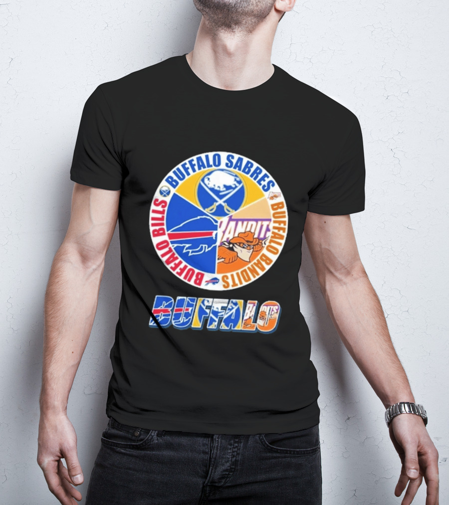 Buffalo Bills Sabres Bandits Logos Buffalo Sports Teams T-Shirt